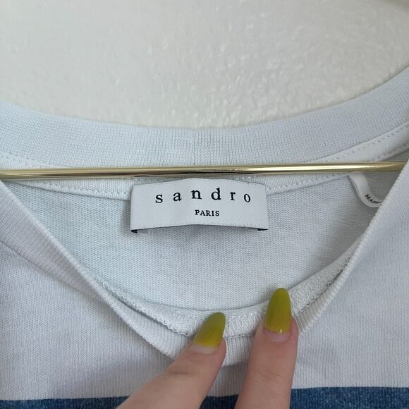 Sandro Tournesol Embellished Sunflower Oversize Graphic Tee in White Size MEDIUM - Picture 5 of 6